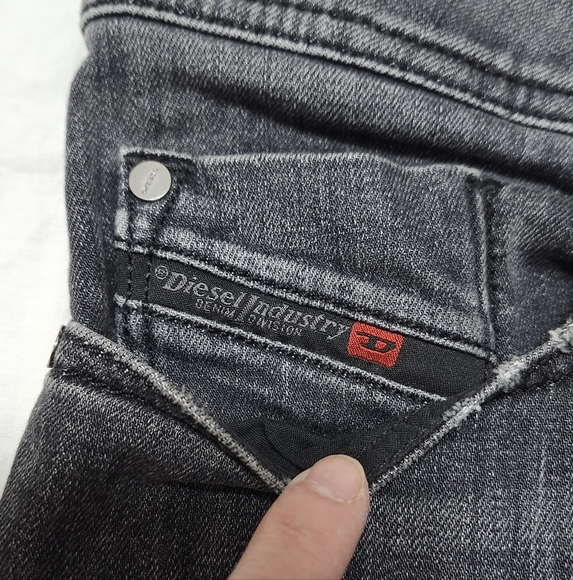 Diesel Troxer R4NQ8 Slim Skinny Faded Black Stretch Jeans W33 xL34 - Picture 4 of 13